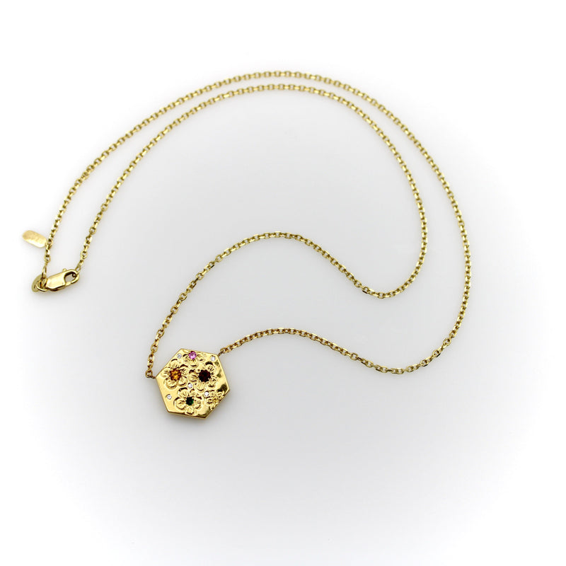 14K Gold Flower Power Medallion Necklace Necklace Kirsten's Corner 