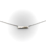 14K White Gold Bar Necklace with Diamond and Pink Tourmaline Necklace Kirsten's Corner 