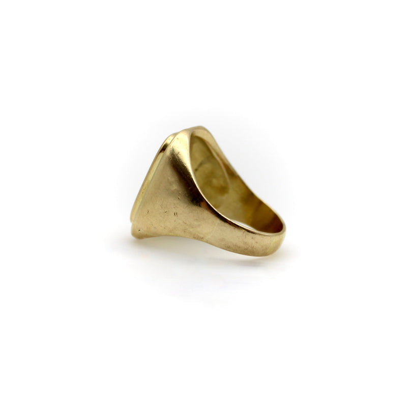 18K Gold Victorian Signet Ring with Bird on Wheat Ring Kirsten's Corner 