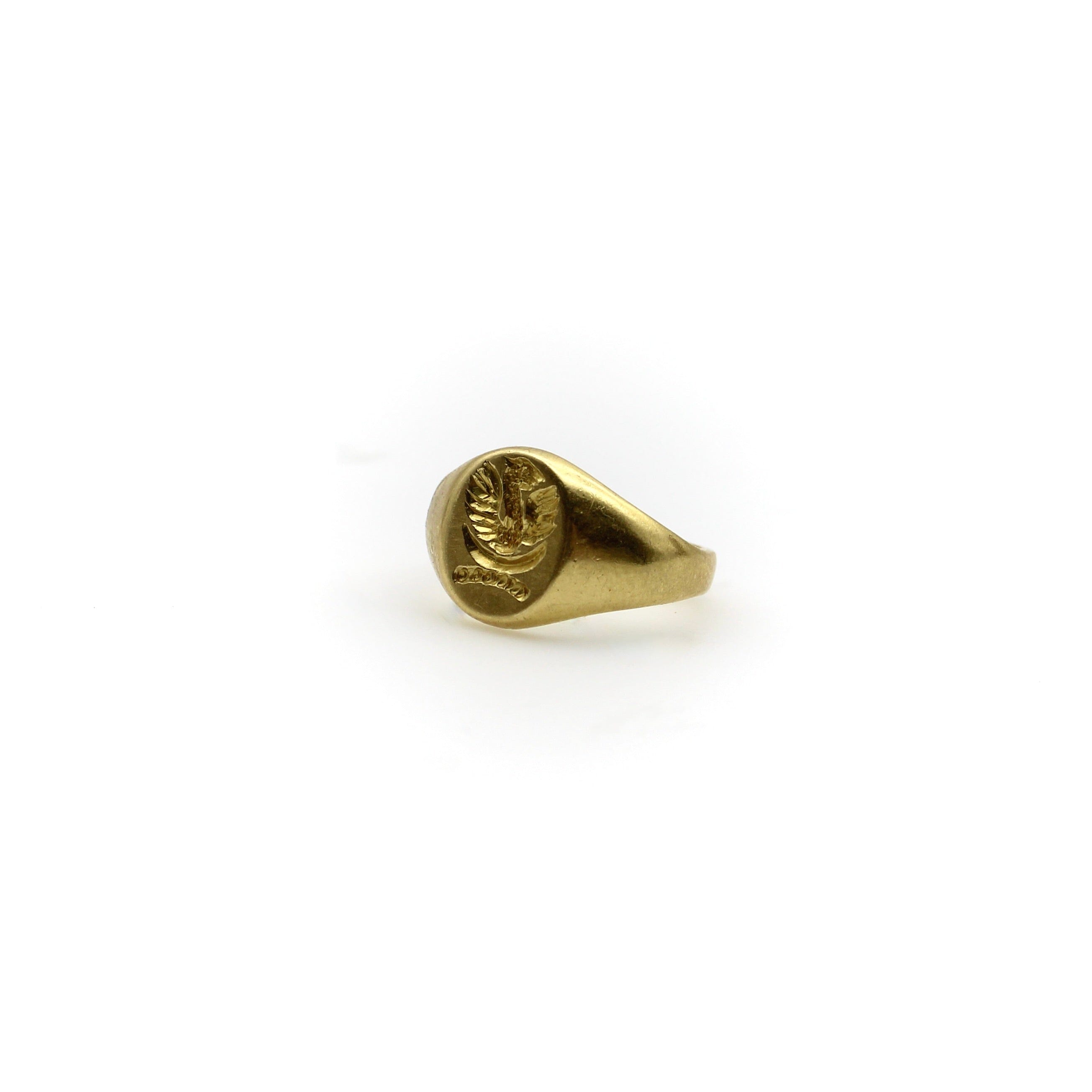 Phoenix Rising Ring Gold 22K Gold Victorian Signet Ring Phoenix Rising | Kirsten's Corner ...