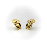 18K Gold Italian Huggie Buckle Earrings Earrings Kirsten's Corner 
