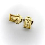 18K Gold Italian Huggie Buckle Earrings Earrings Kirsten's Corner 