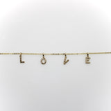 14K Gold Diamond Micro Pave LOVE Necklace Necklace Kirsten's Corner 