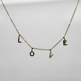 14K Gold Diamond Micro Pave LOVE Necklace Necklace Kirsten's Corner 