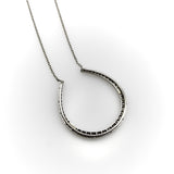 Edwardian Platinum Old Mine Cut Diamond Horse Shoe Necklace Necklace Kirsten's Corner 