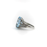14K White Gold, Diamond, and Blue Topaz Ring 19+ Carats Ring Kirsten's Corner Jewelry 