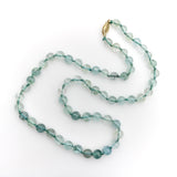 Vintage Hand-Knotted Aquamarine Bead Necklace with 14K Gold Clasp Necklace Kirsten's Corner 