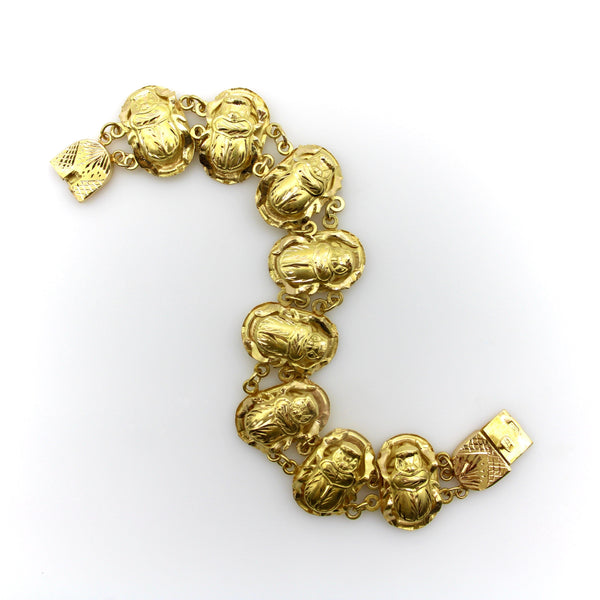 18k gold store scarab bracelet