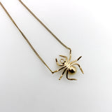 14K Gold Mid-Century Spider Necklace with Pearls and Rubies Kirsten's Corner 