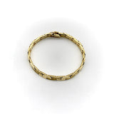 14K Gold Woven Flattened Link Vintage Bracelet with Alternating Florentine Finish Bracelet Kirsten's Corner 