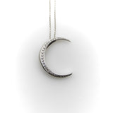 18K White Gold Crescent Moon Necklace Necklace Kirsten's Corner 