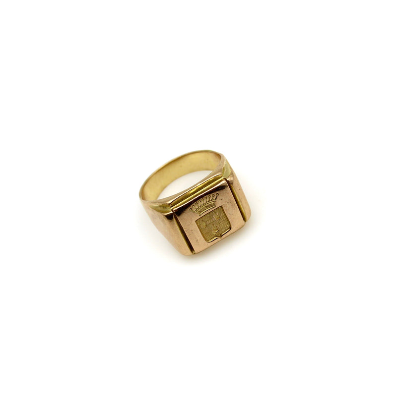 18K Gold French Armorial Signet Ring Ring Kirsten's Corner 