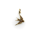 14K Gold Victorian Seed Pearl Swallow Charm pendant, Charm Kirsten's Corner 