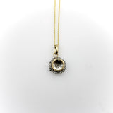 Edwardian Platinum-Topped Gold-Backed Diamond Flower Pendant with 14K Gold Chain Necklaces, Pendants Kirsten's Corner 