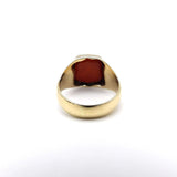 Victorian 14K Gold and Banded Agate Carved Intaglio Ring Ring Kirsten's Corner Jewelry 