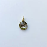 14K Gold Reverse Painted Dog Intaglio Charm or Pendant