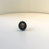 14K Gold Micro Mosaic Ring of Coliseum with Halo