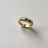 18K Gold Diamond Contemporary Dome-Shaped Ring